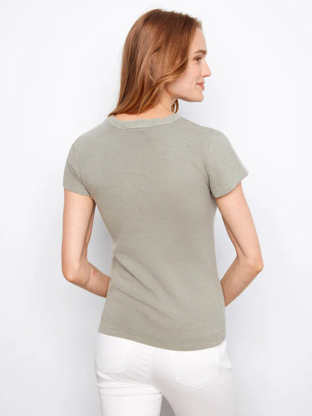 Women's Charlie B | Tencel Ribbed Crew Neck T-Shirt | Sage