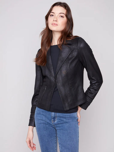 Women's Charlie B | Vintage Faux Leather Jacket | Black
