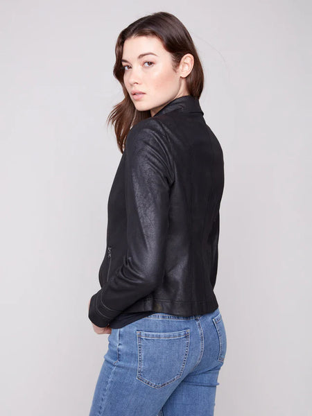 Women's Charlie B | Vintage Faux Leather Jacket | Black