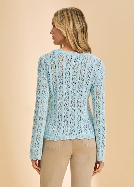 Women's French Dressing | Long Sleeve Garment Dye Sweater | Pacific Blue