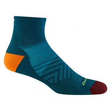 Men's Darn Tough | Run Quarter Ultra-Lightweight Cushion Socks | Dark Teal