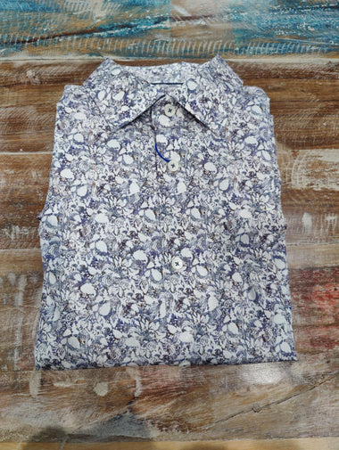 Men's Bugatchi | James Spread Collar OoohCotton Shirt | Chalk