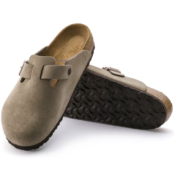 Men's Birkenstock | Boston Soft Footbed Suede Leather | Taupe