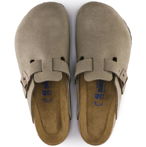 Men's Birkenstock | Boston Soft Footbed Suede Leather | Taupe