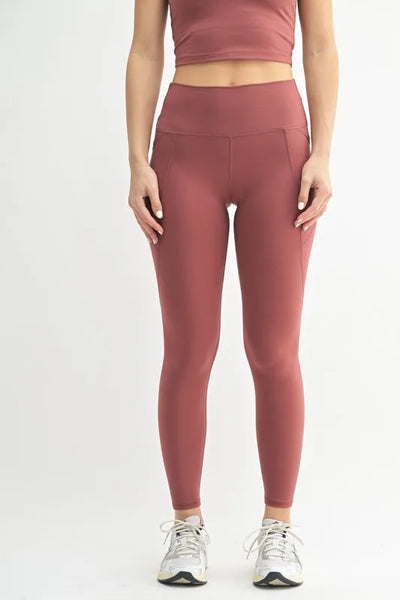 Mono B | Venice Cloud Light Sculpt High Waist Leggings | Red Pear