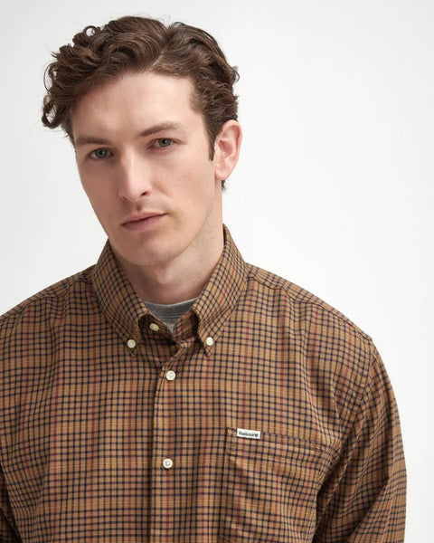 Men's Barbour | Henderson Thermo Weave Long-Sleeved Shirt | Stone