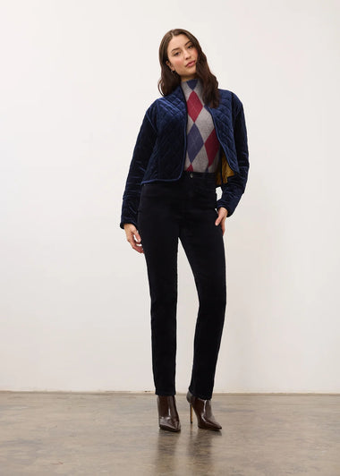 Women's French Dressing | Reversible Quilted Jacket | Blueberry / Brass