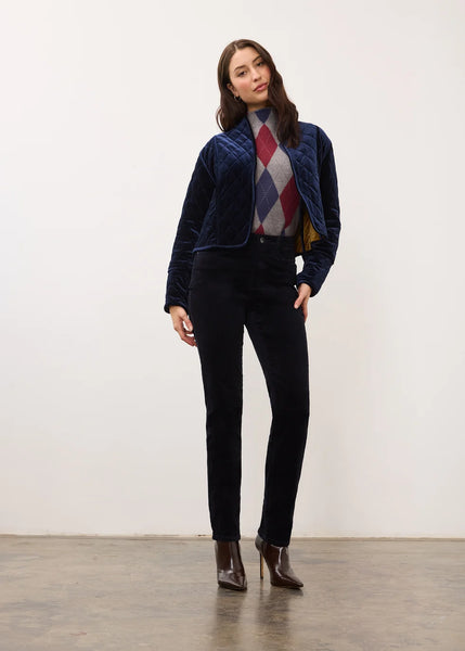 Women's French Dressing | Reversible Quilted Jacket | Blueberry / Brass