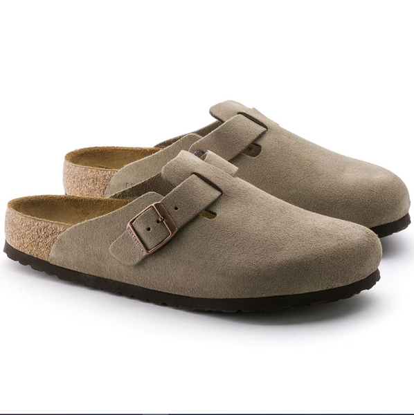 Men's Birkenstock | Boston Soft Footbed Suede Leather | Taupe