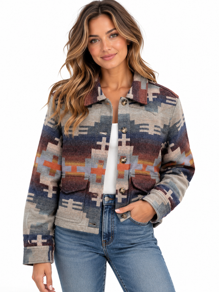 Women's Pendleton | Dakota Western Jacket | Shiprock Blue