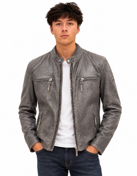 Men's Milestone | MS Bruno Leather Jacket | Anthracite