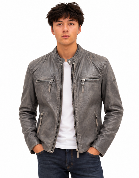 Men's Milestone | MS Bruno Leather Jacket | Anthracite