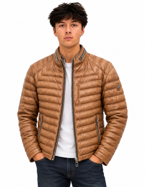 Men's Milestone | MS Malik Leather Jacket | Cognac