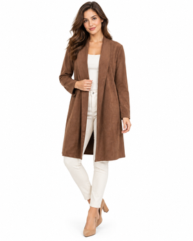 Women's THML| Long Suede Coat | Brown