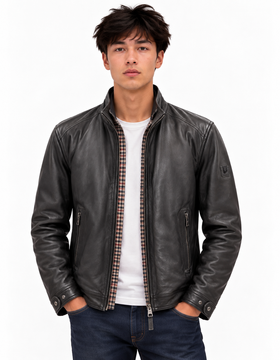 Men's Milestone | Nagano Leather Coat | Black