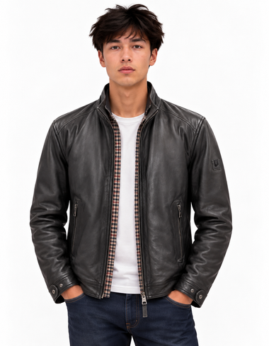 Men's Milestone | Nagano Leather Coat | Black