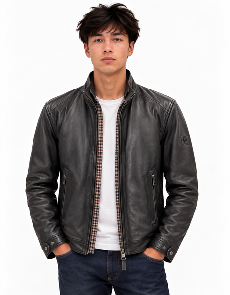 Men's Milestone | Nagano Leather Coat | Black