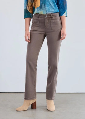 Women's French Dressing | Christina Straight Leg Push Up Jeans | Taupe