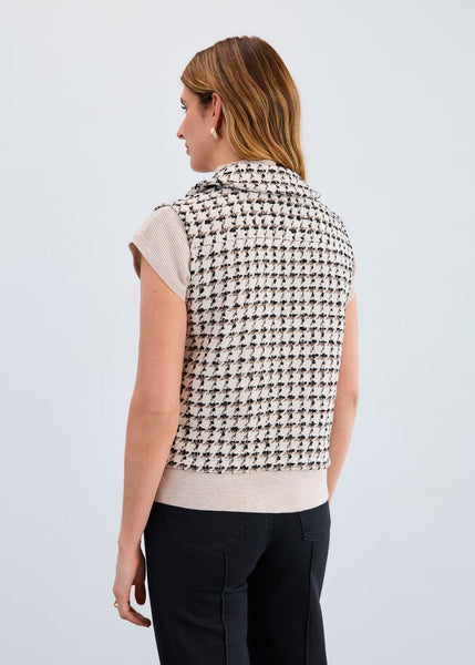 Women's French Dressing | Tweed Vest | Ivory/Black