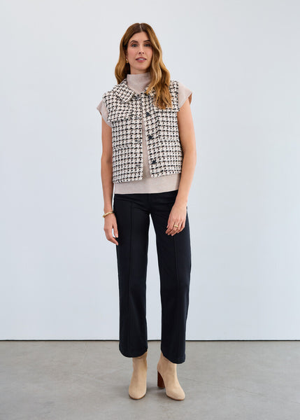 Women's French Dressing | Tweed Vest | Ivory/Black