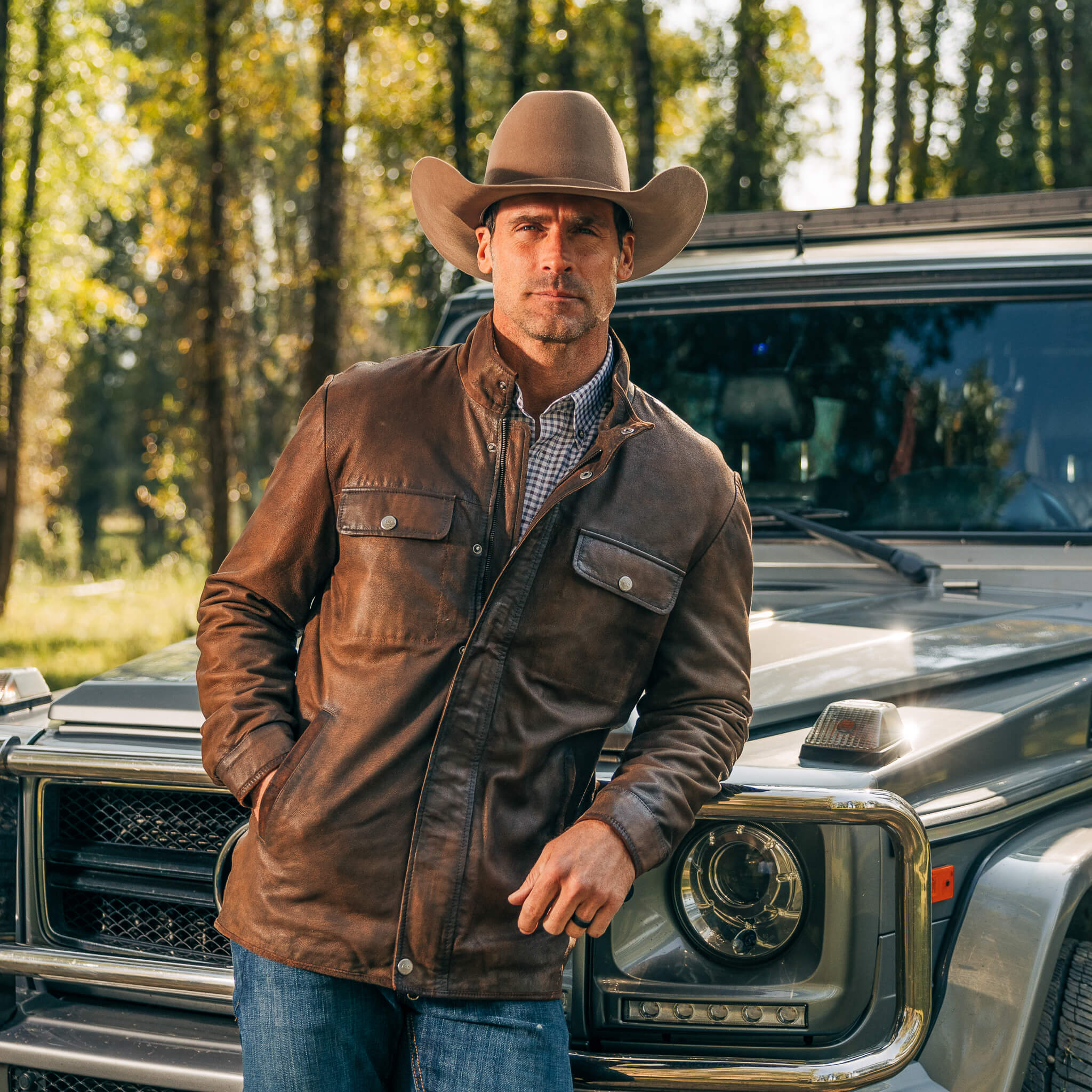 Men's Madison Creek Frisco Leather Jacket Tobacco