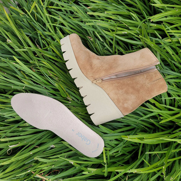 Women's Gabor Shoes  | Leather Wedge Bootie | Lion Dream Velour