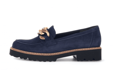 Women's Gabor Shoes  | Squeeze Chain Loafer | Marine Blue
