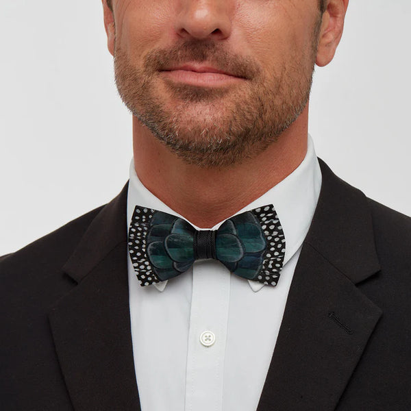 Men's Brackish | Feather Bow Tie | Green Pond