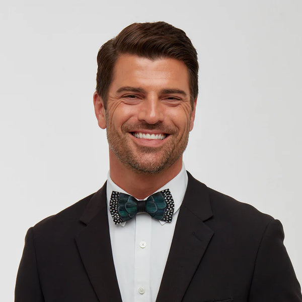Men's Brackish | Feather Bow Tie | Green Pond