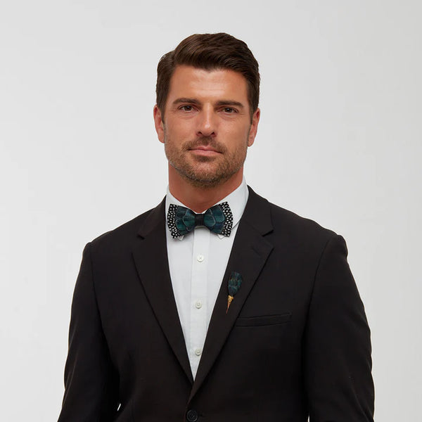 Men's Brackish | Feather Bow Tie | Green Pond