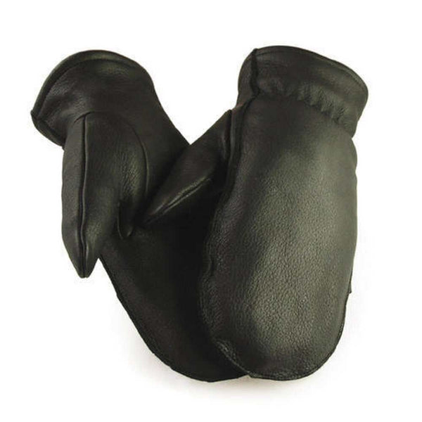 Women's Hand Armor | Full Grain Deerskin Sherpa Lined Mitts | Black
