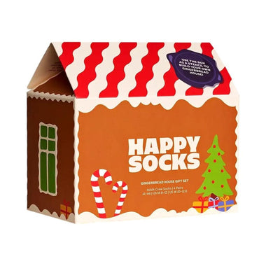 Men's Happy Socks | 4-Pack Gingerbread House Socks Gift Set | Multi