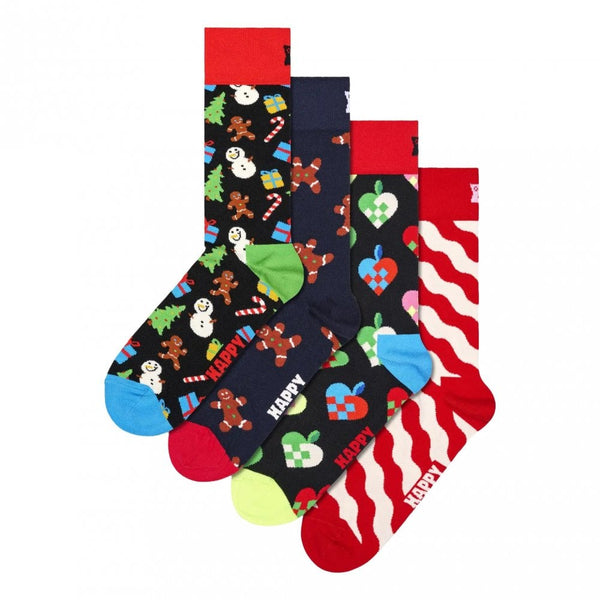 Men's Happy Socks | 4-Pack Gingerbread House Socks Gift Set | Multi