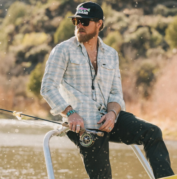 Men's Howler Bros | H Bar B Tech Longsleeve | Barrett Plaid: Pool