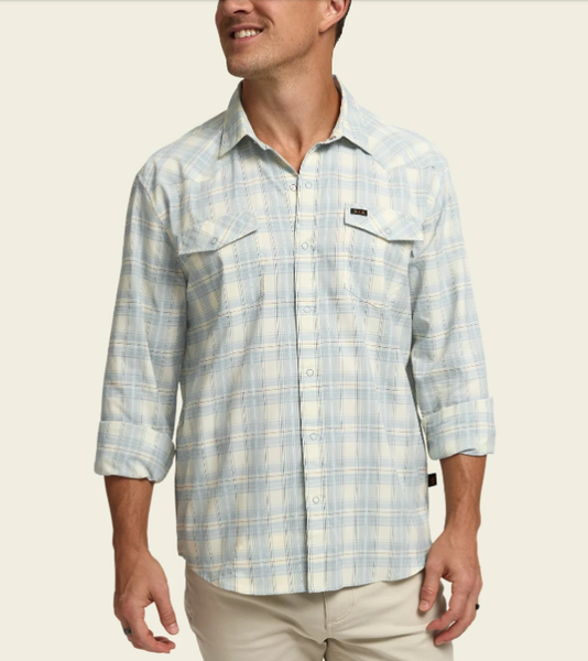 Men's Howler Bros | H Bar B Tech Longsleeve | Barrett Plaid: Pool