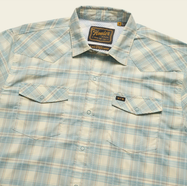 Men's Howler Bros | H Bar B Tech Longsleeve | Barrett Plaid: Pool