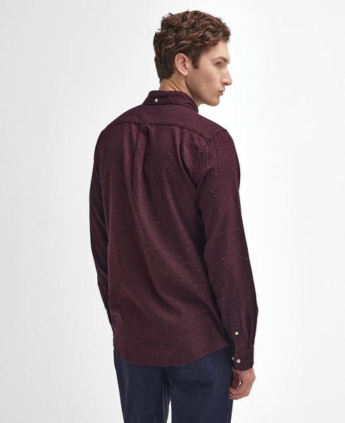 Men's Barbour | Tainsbury Tailored Fleck Twill Shirt | Merlot