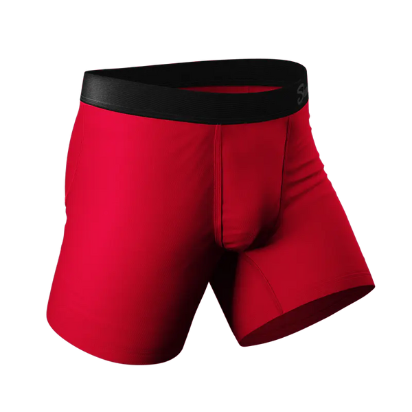 Men's Shinesty | Ball Hammock® Pouch Underwear With Fly | Light Red