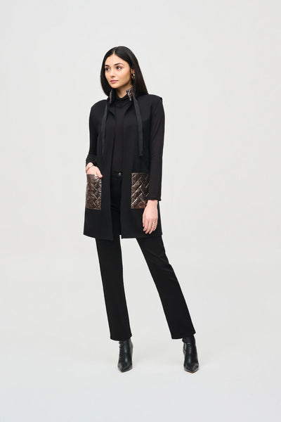 Women's Joseph Ribkoff | Quilted Metallic Vest | Black