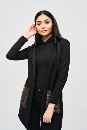 Women's Joseph Ribkoff | Quilted Metallic Vest | Black