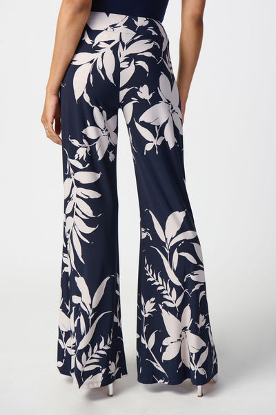 Women's Joseph Ribkoff | Floral Print Wide Leg Pants | Midnight Blue