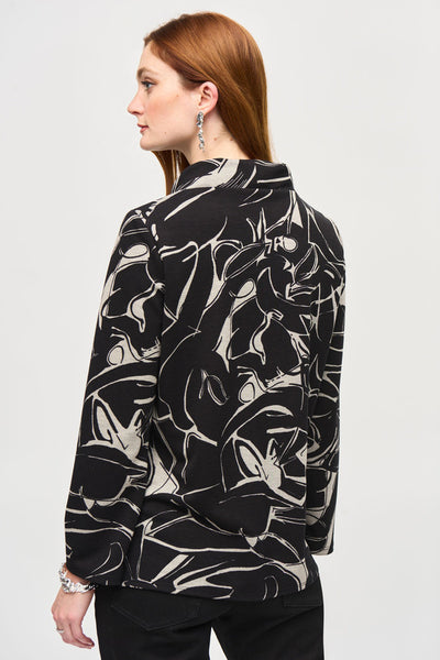 Women's Joseph Ribkoff | Abstract Print Cowl Neck Top | Black