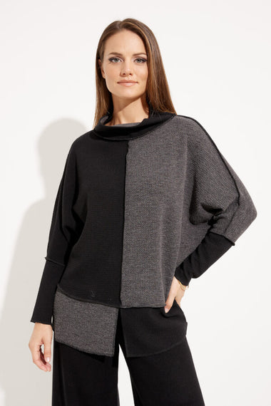 Women's Joseph Ribkoff | Color Block Cozy Comfort Sweater  | Black