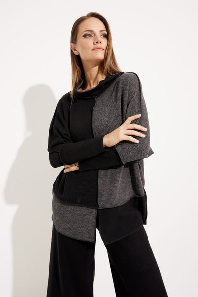 Women's Joseph Ribkoff | Color Block Cozy Comfort Sweater  | Black