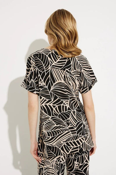 Women's Joseph Ribkoff | Lively Palm Print Top  | Black
