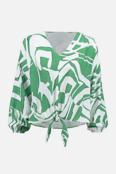 Women's Joseph Ribkoff | Print Tie Detail Blouse | Green