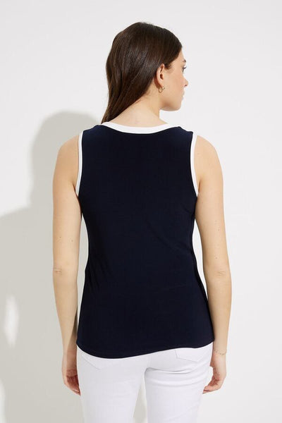 Women's Joseph Ribkoff | Contrast Trim Sleeveless Top | Midnight Blue