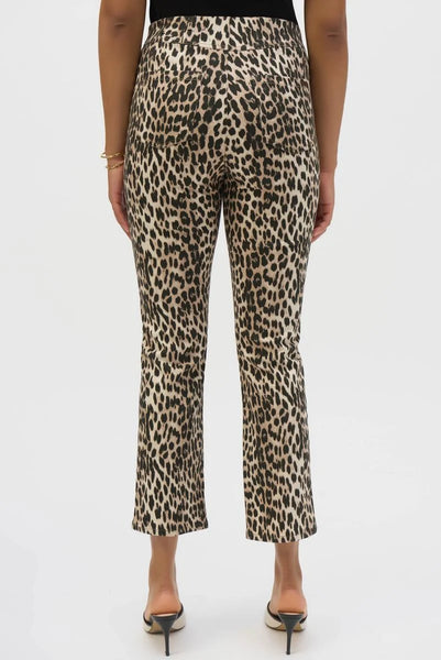 Women's Joseph Ribkoff | Leopard Print Flare Pant | Beige and Black