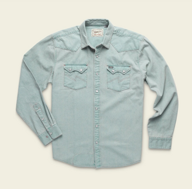 Men's Howler Bros | Dust Up Denim Snapshirt | Light Wash