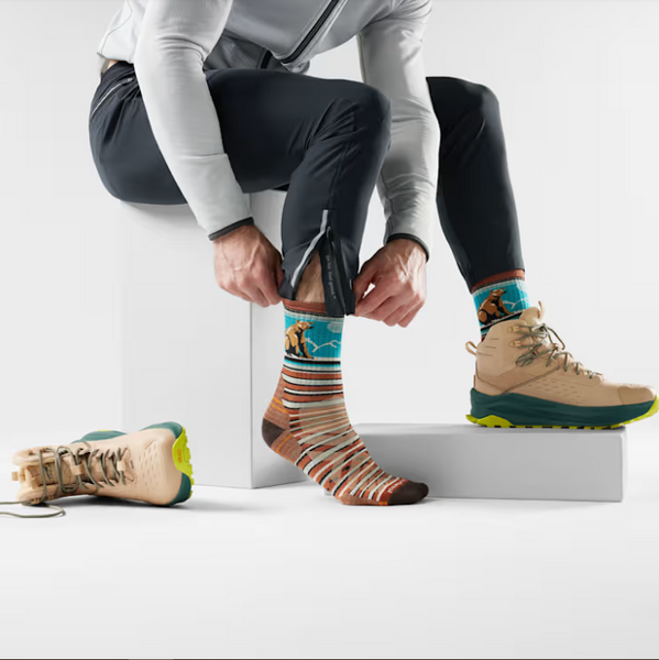 Men's Smartwool | Hike Bear Stripe Mid Crew Socks | Picante